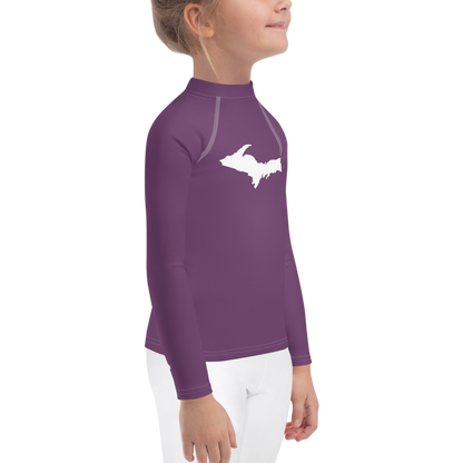 Michigan Upper Peninsula Rash Guard (w/ UP Outline) | Toddler - Plum