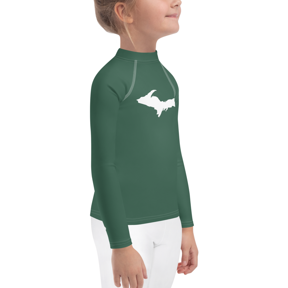 Michigan Upper Peninsula Rash Guard (w/ UP Outline) | Toddler - Ginger Ale Green