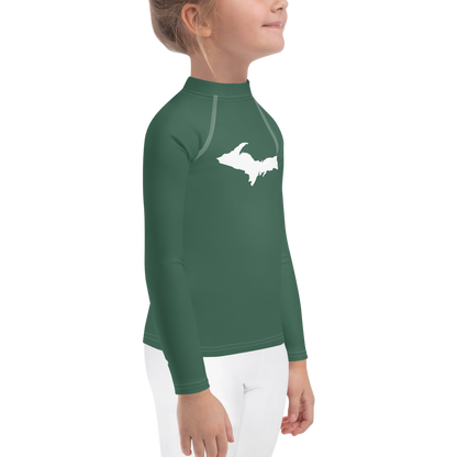 Michigan Upper Peninsula Rash Guard (w/ UP Outline) | Toddler - Ginger Ale Green