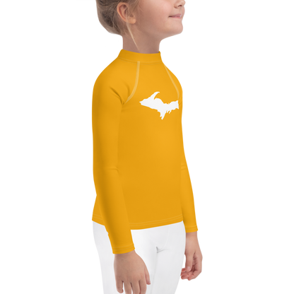 Michigan Upper Peninsula Rash Guard (w/ UP Outline) | Toddler - Birch Bark Orange