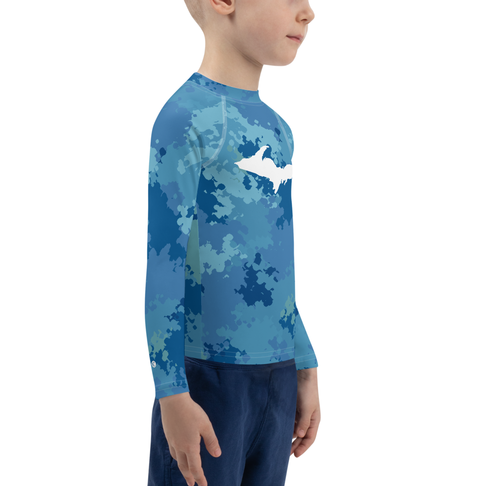 Michigan Upper Peninsula Rash Guard (w/ UP Outline) | Toddler - Great Lakes Camo