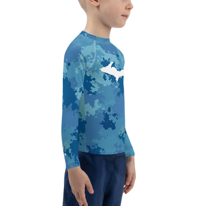 Michigan Upper Peninsula Rash Guard (w/ UP Outline) | Toddler - Great Lakes Camo