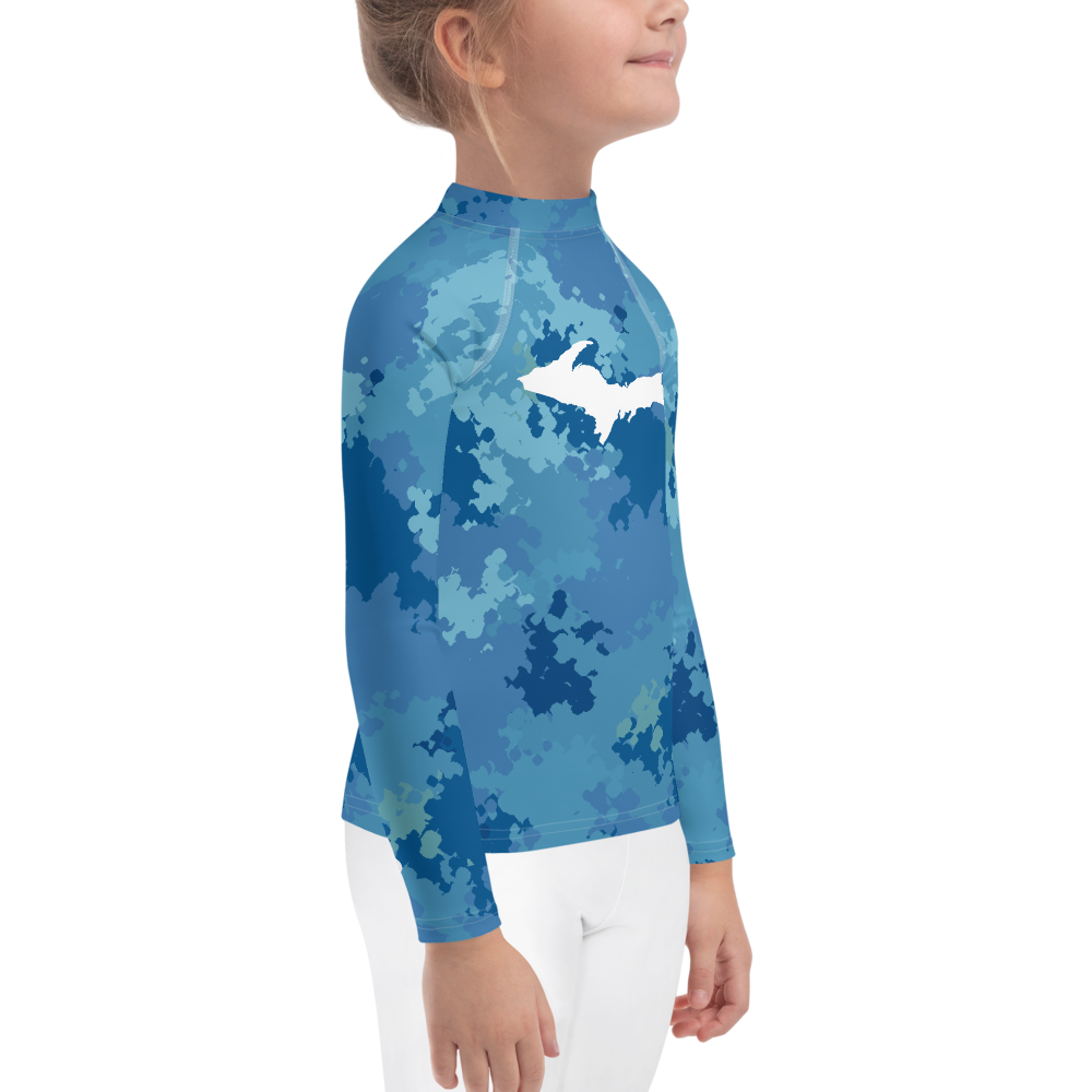 Michigan Upper Peninsula Rash Guard (w/ UP Outline) | Toddler - Great Lakes Camo