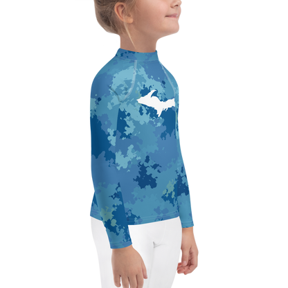 Michigan Upper Peninsula Rash Guard (w/ UP Outline) | Toddler - Great Lakes Camo