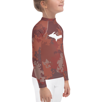 Michigan Upper Peninsula Rash Guard (w/ UP Outline) | Toddler - Ore Dock Red