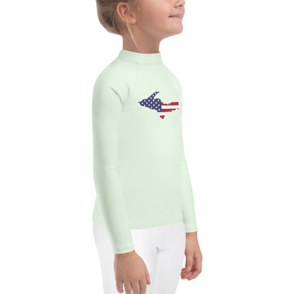 Michigan Upper Peninsula Rash Guard (w/ UP Outline) | Toddler - Dew Green