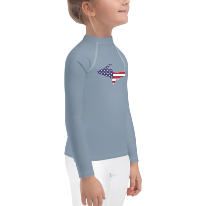 Michigan Upper Peninsula Rash Guard (w/ UP USA Flag) | Toddler - B-24 Grey