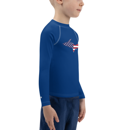 Michigan Upper Peninsula Rash Guard (w/ UP USA Flag) | Toddler - Dearborn Blue