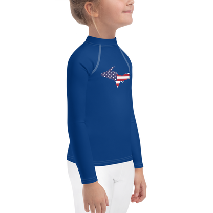 Michigan Upper Peninsula Rash Guard (w/ UP USA Flag) | Toddler - Dearborn Blue