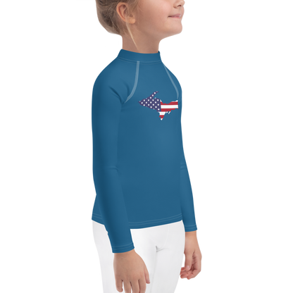 Michigan Upper Peninsula Rash Guard (w/ UP USA Flag) | Toddler - Blueberry