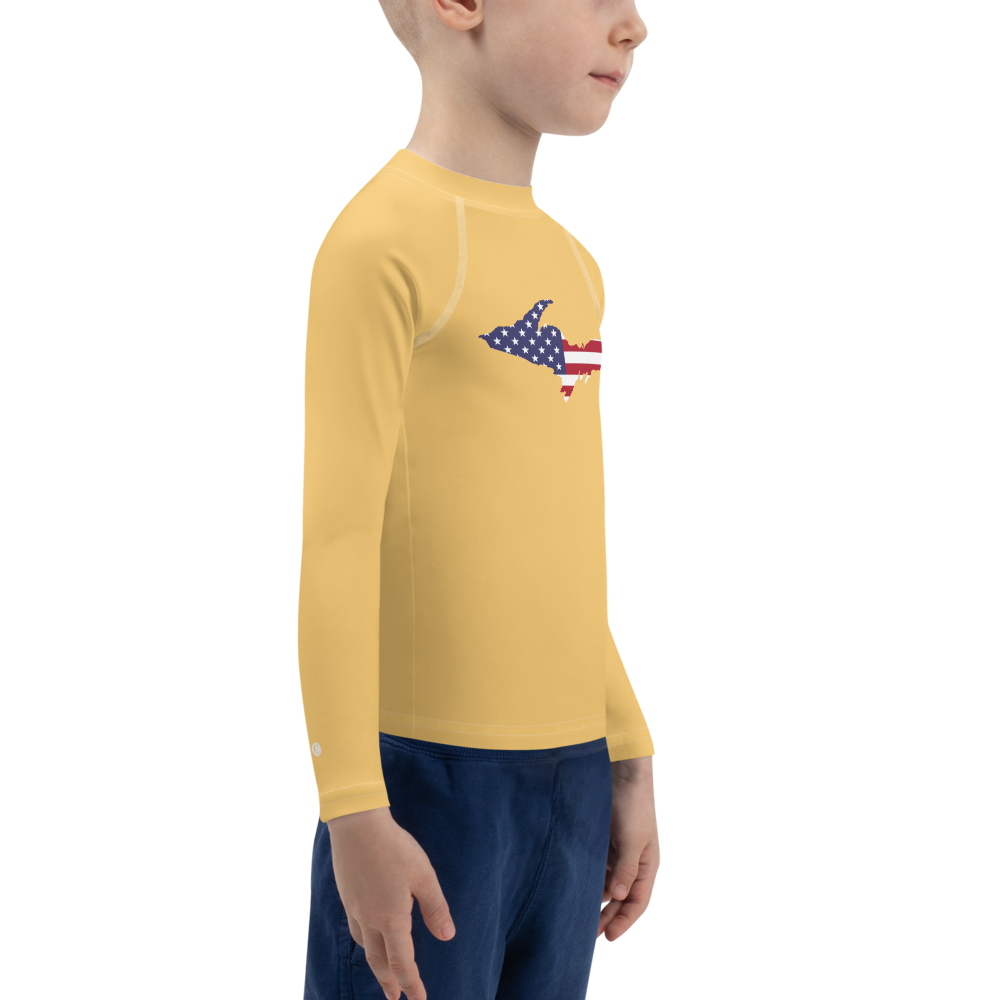 Michigan Upper Peninsula Rash Guard (w/ UP USA Flag) | Toddler - Citrine