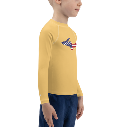 Michigan Upper Peninsula Rash Guard (w/ UP USA Flag) | Toddler - Citrine