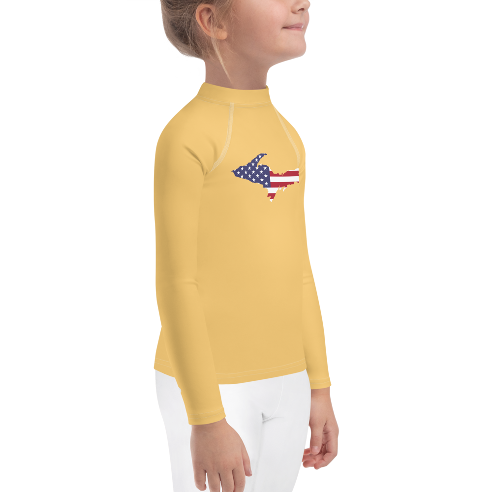 Michigan Upper Peninsula Rash Guard (w/ UP USA Flag) | Toddler - Citrine