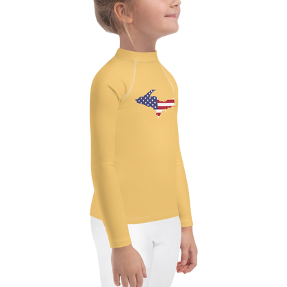 Michigan Upper Peninsula Rash Guard (w/ UP USA Flag) | Toddler - Citrine