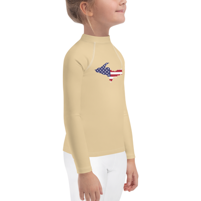 Michigan Upper Peninsula Rash Guard (w/ UP USA Flag) | Toddler - Maple Color