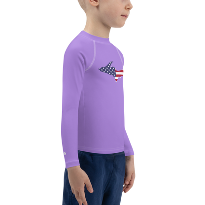 Michigan Upper Peninsula Rash Guard (w/ UP USA Flag) | Toddler - Lavender