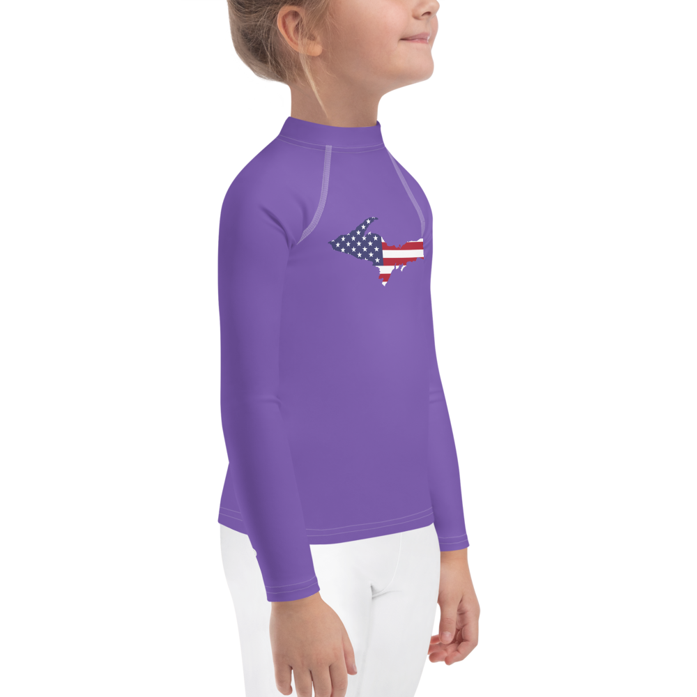 Michigan Upper Peninsula Rash Guard (w/ UP USA Flag) | Toddler - Lake Iris