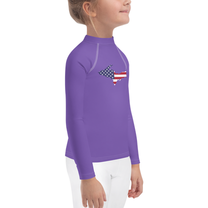 Michigan Upper Peninsula Rash Guard (w/ UP USA Flag) | Toddler - Lake Iris