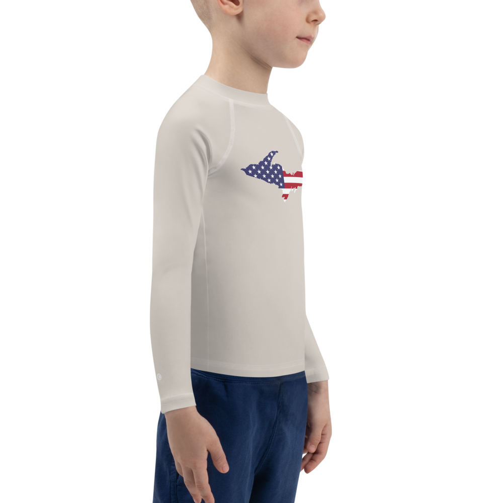 Michigan Upper Peninsula Rash Guard (w/ UP USA Flag) | Toddler - Canvas Color