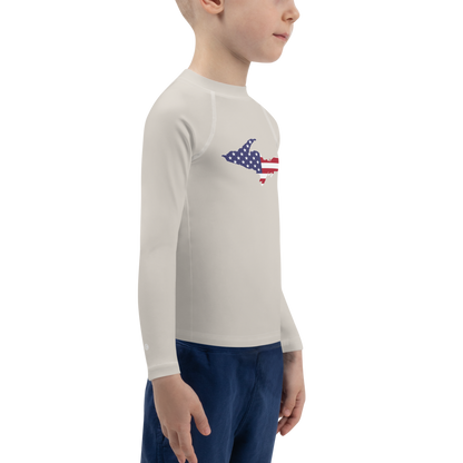 Michigan Upper Peninsula Rash Guard (w/ UP USA Flag) | Toddler - Canvas Color