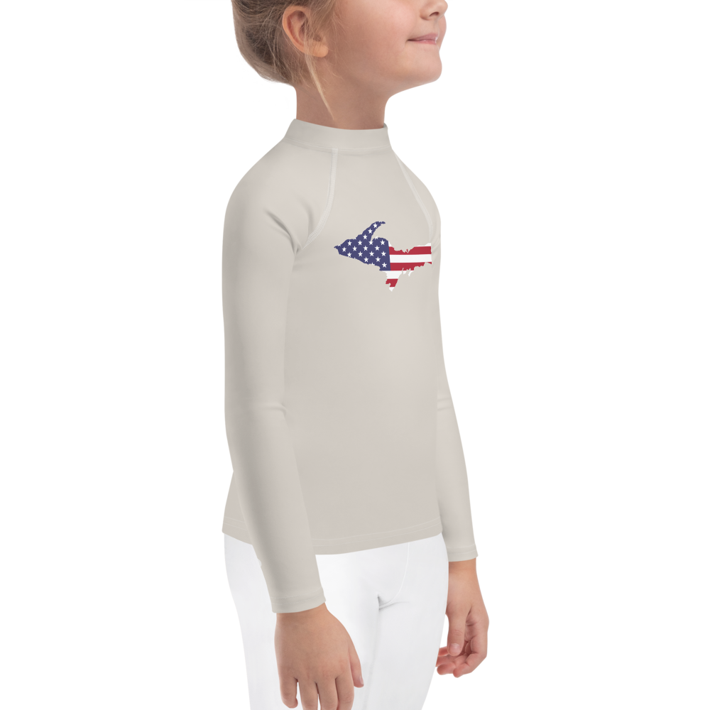 Michigan Upper Peninsula Rash Guard (w/ UP USA Flag) | Toddler - Canvas Color