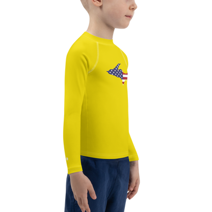 Michigan Upper Peninsula Rash Guard (w/ UP USA Flag) | Toddler - Gadsden Yellow