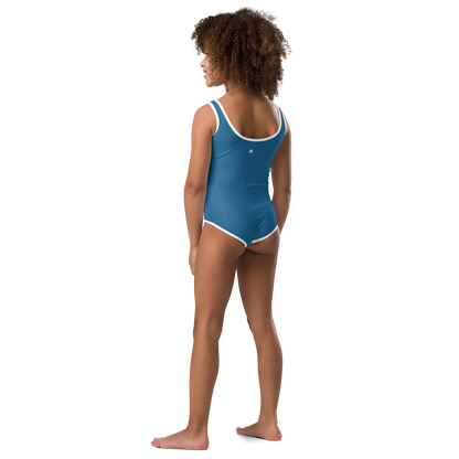 Michigan Upper Peninsula Toddler Swimsuit (w/ UP Outline) | Blueberry