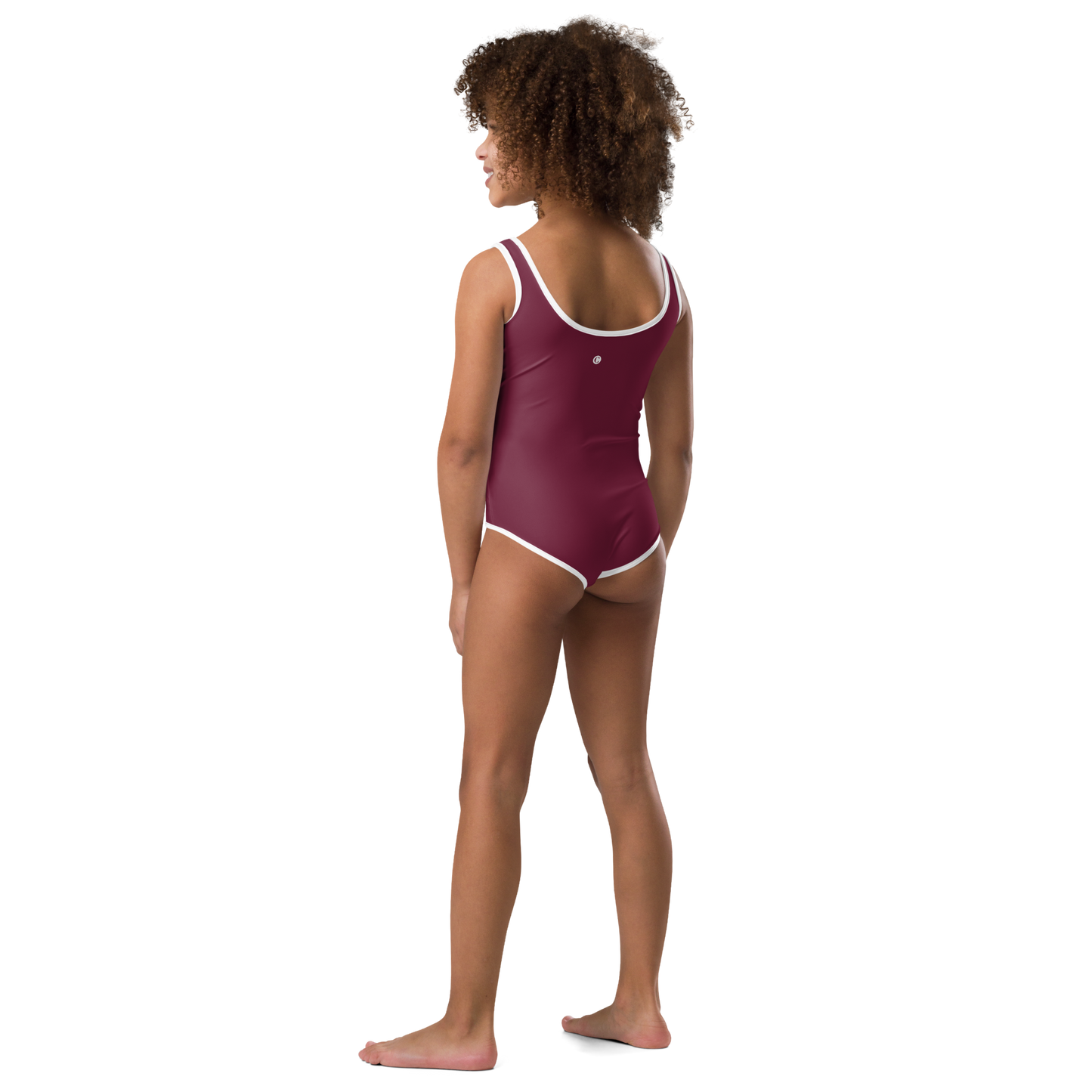 Michigan Upper Peninsula Toddler Swimsuit (w/ UP Outline) | Old Mission Burgundy