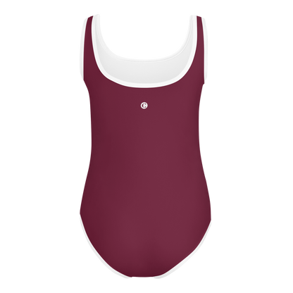 Michigan Upper Peninsula Toddler Swimsuit (w/ UP Outline) | Old Mission Burgundy