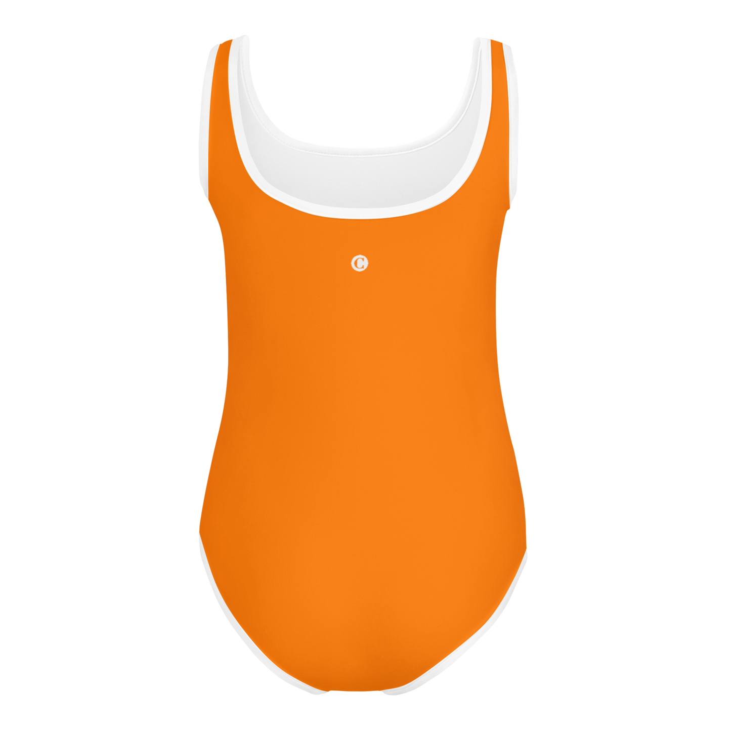 Michigan Upper Peninsula Toddler Swimsuit (w/ UP Outline) | Safety Orange