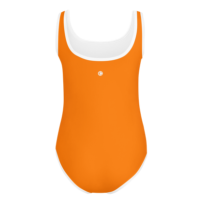 Michigan Upper Peninsula Toddler Swimsuit (w/ UP Outline) | Safety Orange