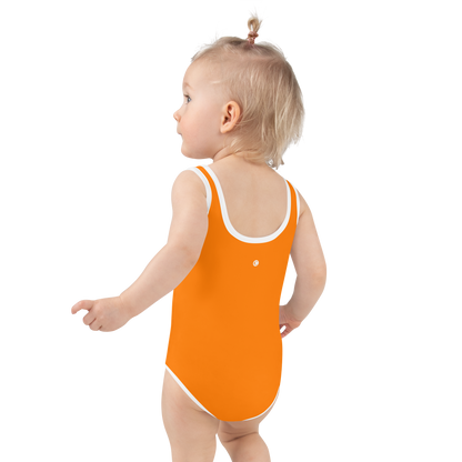 Michigan Upper Peninsula Toddler Swimsuit (w/ UP Outline) | Safety Orange