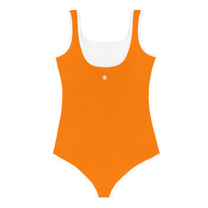 Michigan Upper Peninsula Toddler Swimsuit (w/ UP Outline) | Safety Orange