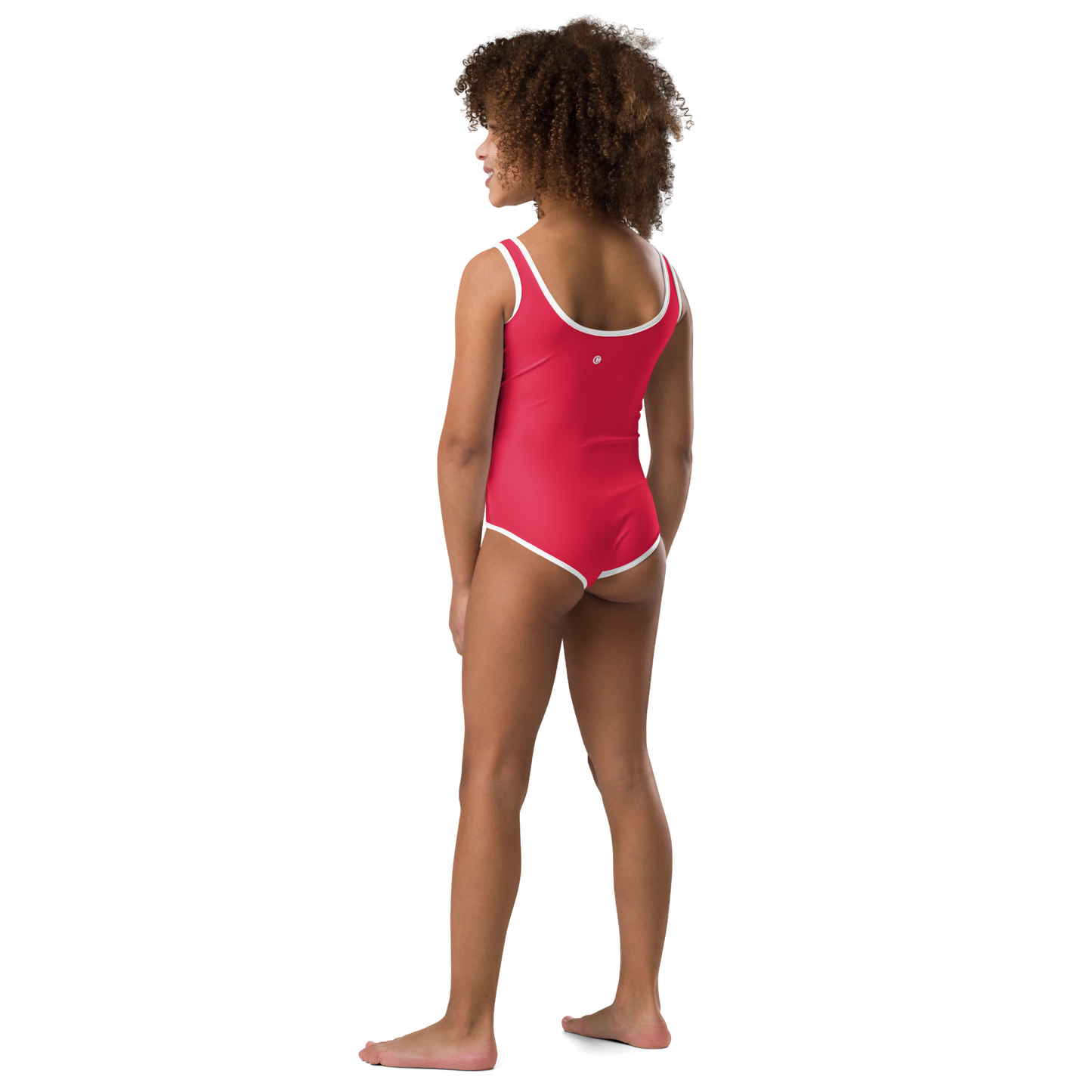 Michigan Upper Peninsula Toddler Swimsuit (w/ UP Outline) | Lighthouse Red