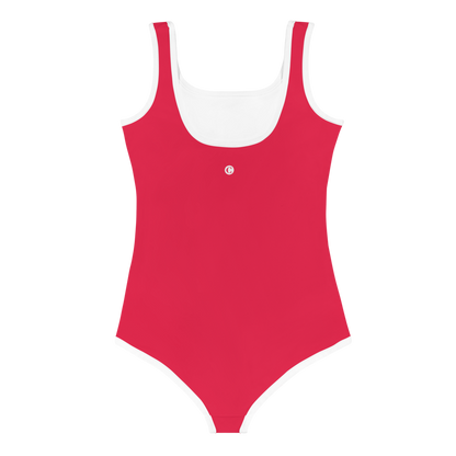 Michigan Upper Peninsula Toddler Swimsuit (w/ UP Outline) | Lighthouse Red