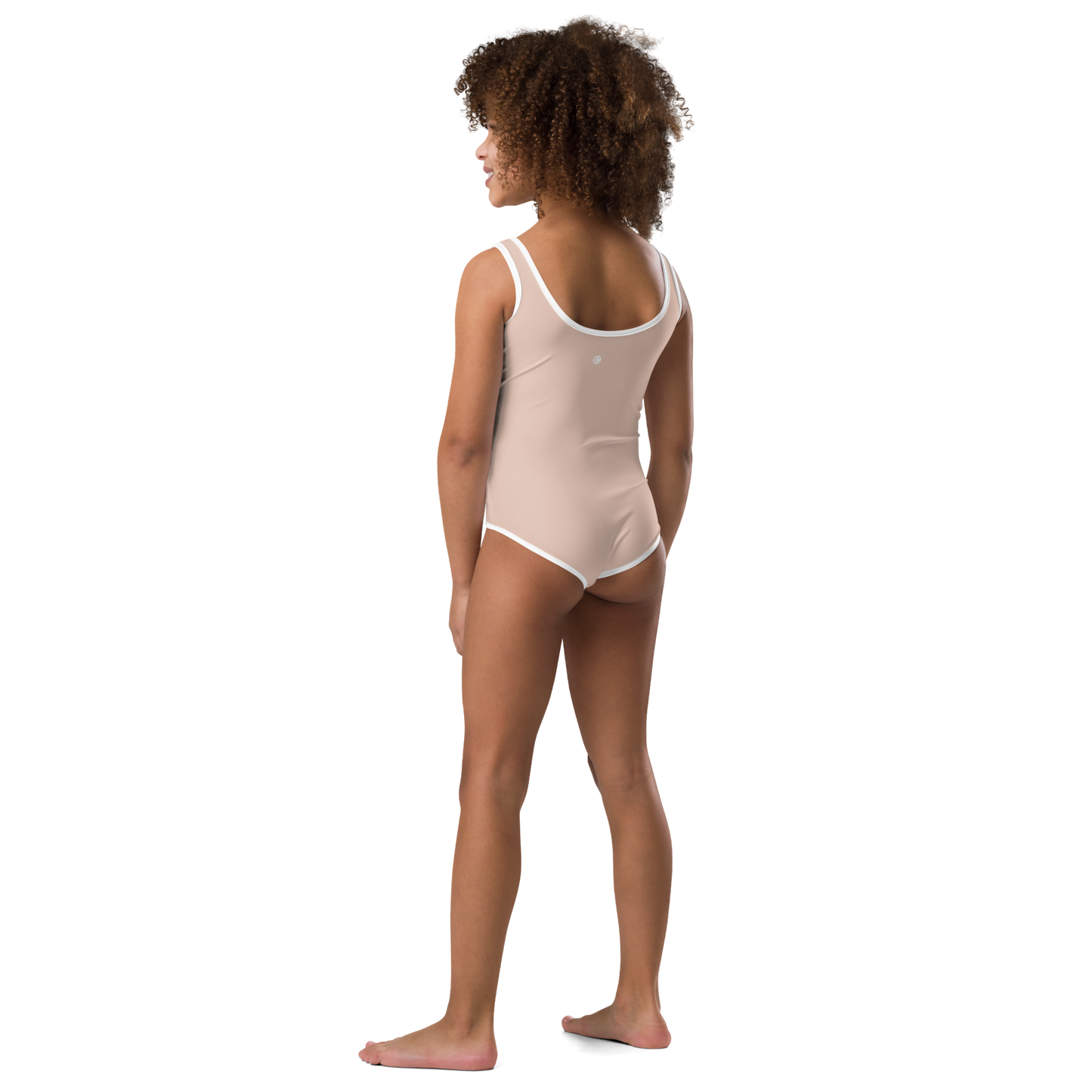 Michigan Upper Peninsula Toddler Swimsuit (w/ UP Outline) | Rose Gold