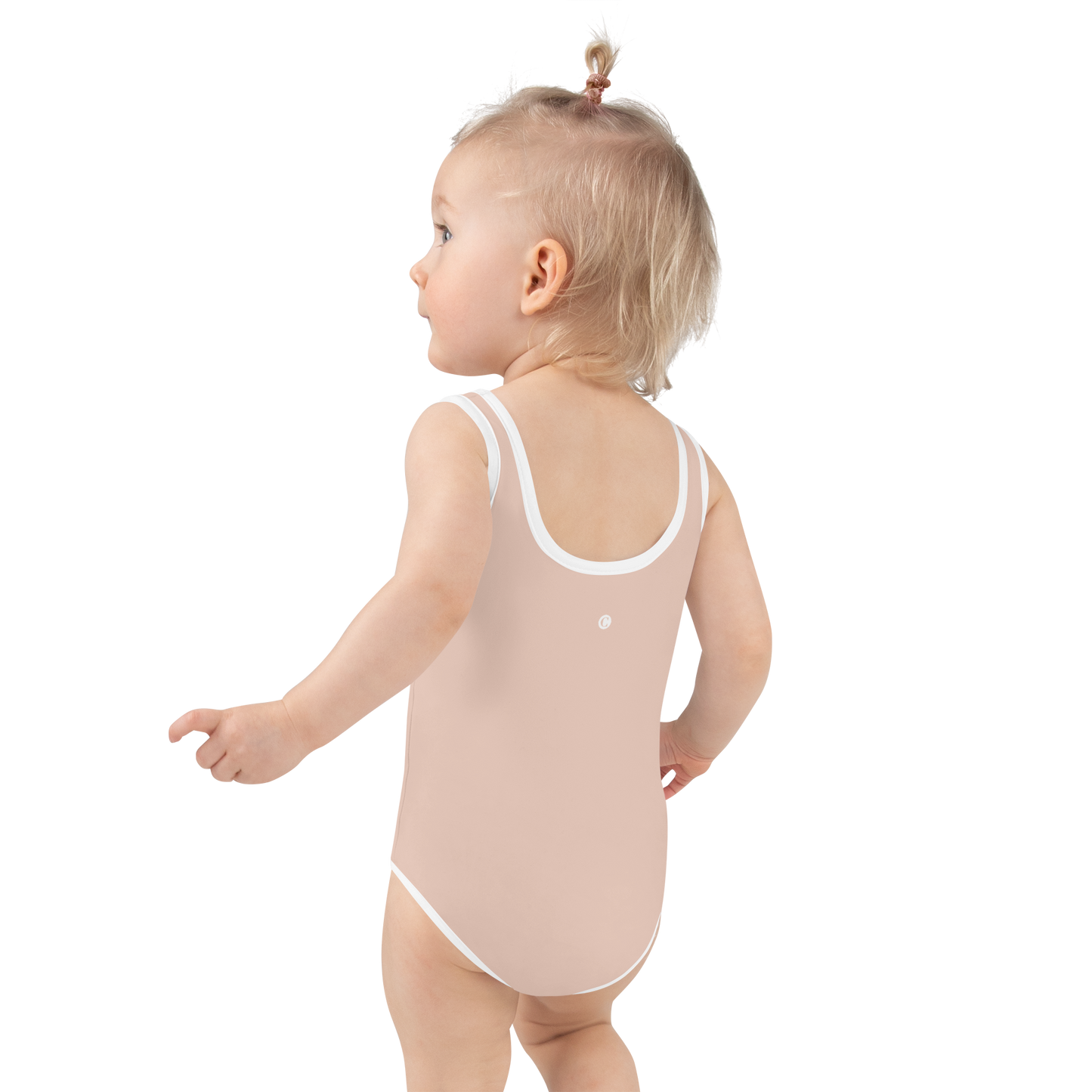 Michigan Upper Peninsula Toddler Swimsuit (w/ UP Outline) | Rose Gold