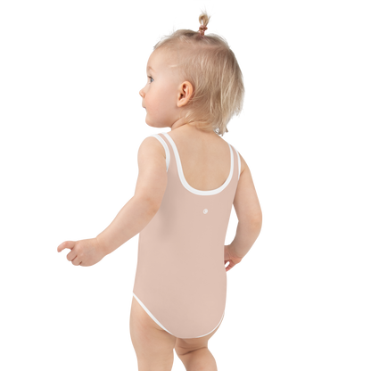 Michigan Upper Peninsula Toddler Swimsuit (w/ UP Outline) | Rose Gold