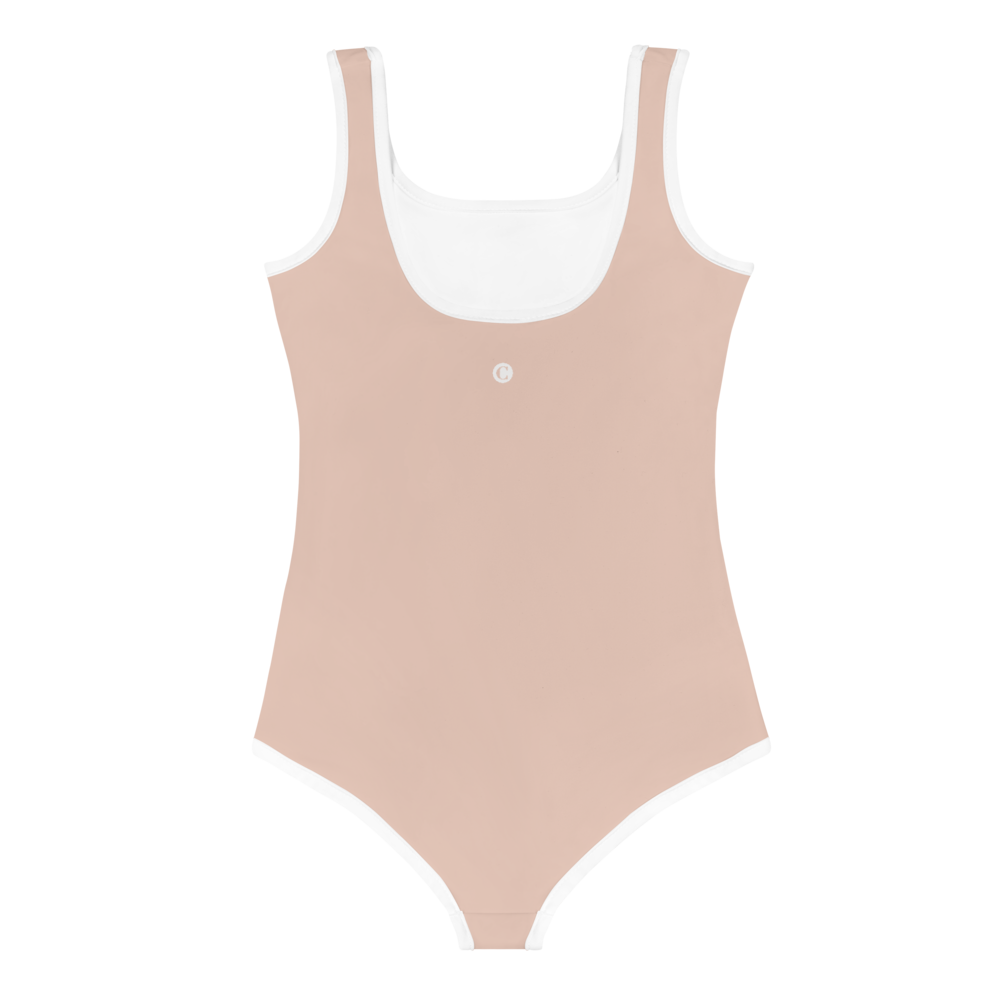 Michigan Upper Peninsula Toddler Swimsuit (w/ UP Outline) | Rose Gold