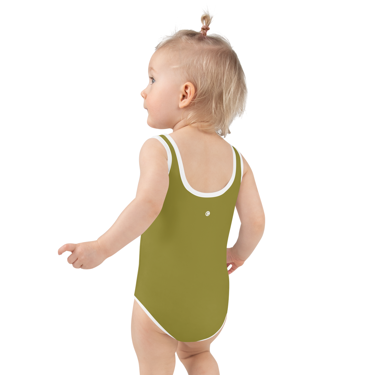 Michigan Upper Peninsula Toddler Swimsuit (w/ UP Outline) | Scrub Gold