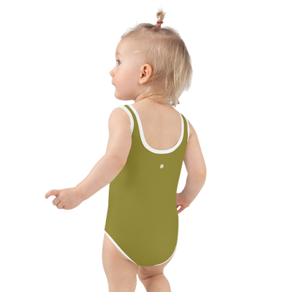 Michigan Upper Peninsula Toddler Swimsuit (w/ UP Outline) | Scrub Gold