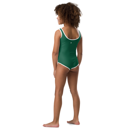 Michigan Upper Peninsula Toddler Swimsuit (w/ UP Outline) | Superior Green