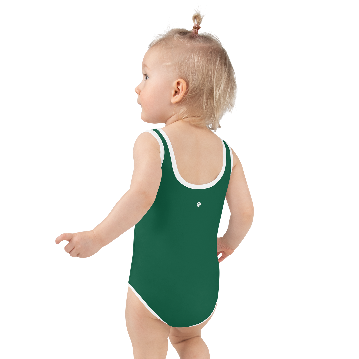 Michigan Upper Peninsula Toddler Swimsuit (w/ UP Outline) | Superior Green