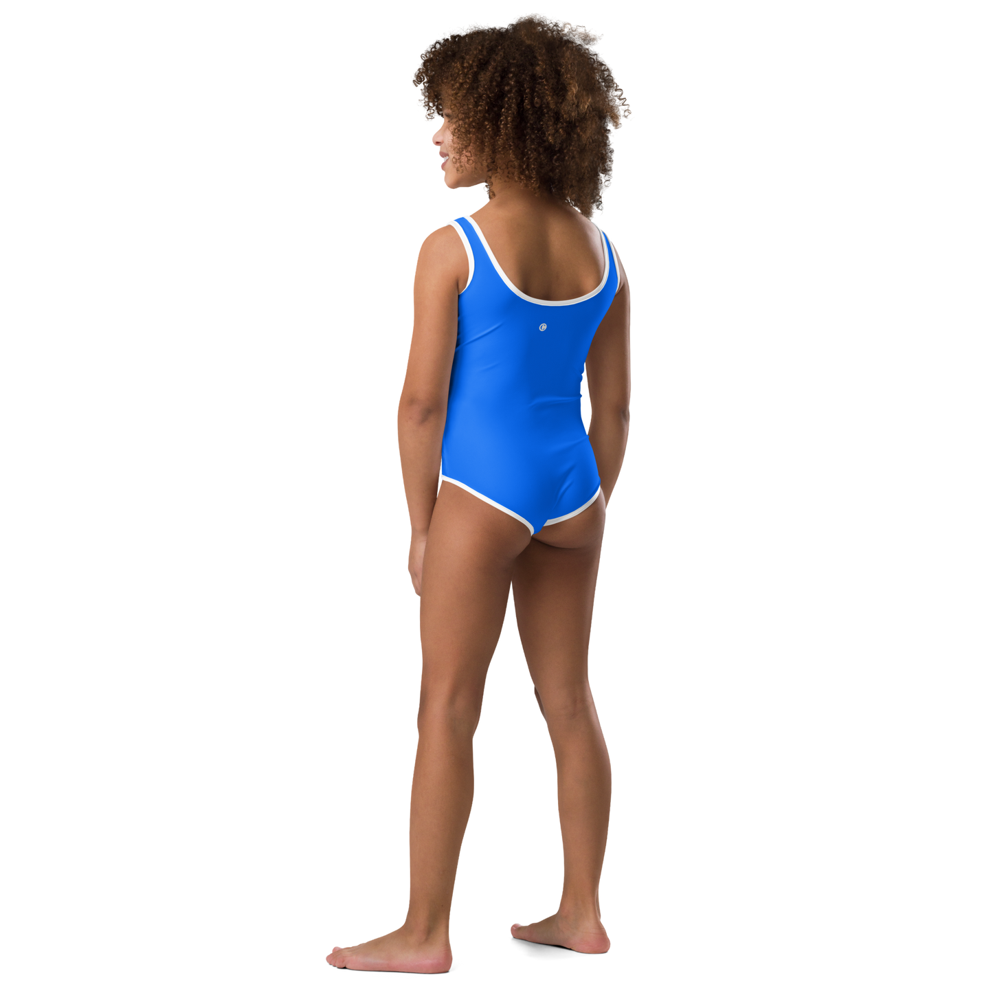 Michigan Upper Peninsula Toddler Swimsuit (w/ UP Outline) | Motor Town Blue