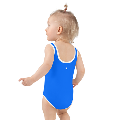 Michigan Upper Peninsula Toddler Swimsuit (w/ UP Outline) | Motor Town Blue