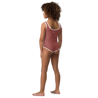 Michigan Upper Peninsula Toddler Swimsuit (w/ UP Outline) | Ore Dock Red