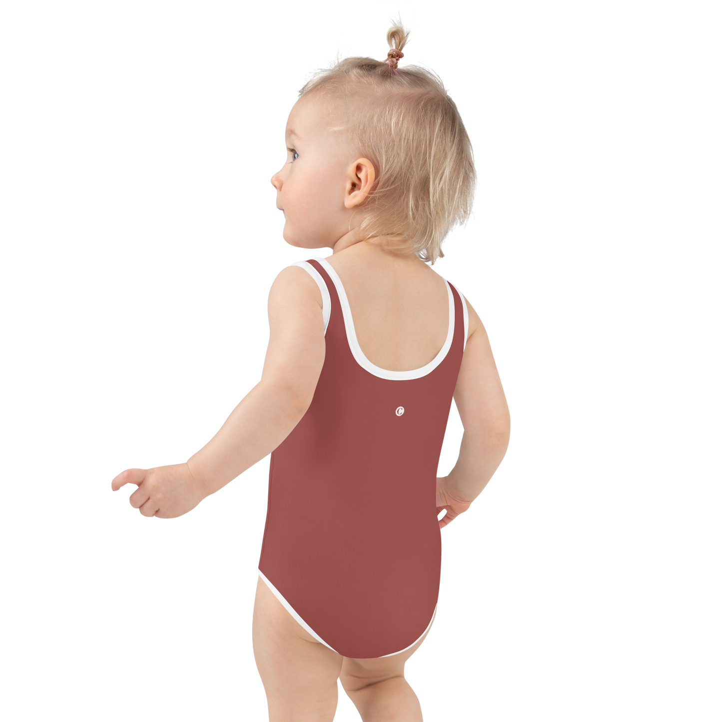 Michigan Upper Peninsula Toddler Swimsuit (w/ UP Outline) | Ore Dock Red