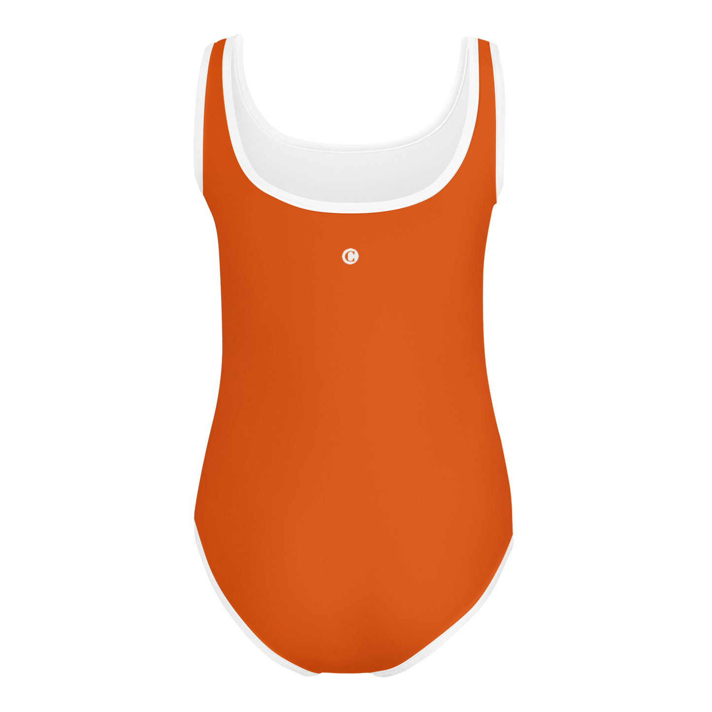 Michigan Upper Peninsula Toddler Swimsuit (w/ UP Outline) | Maple Leaf Orange