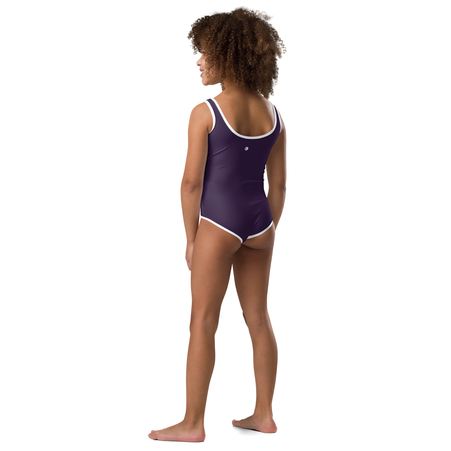 Michigan Upper Peninsula Toddler Swimsuit (w/ UP Outline) | Blackcurrant