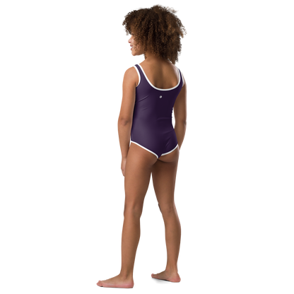 Michigan Upper Peninsula Toddler Swimsuit (w/ UP Outline) | Blackcurrant